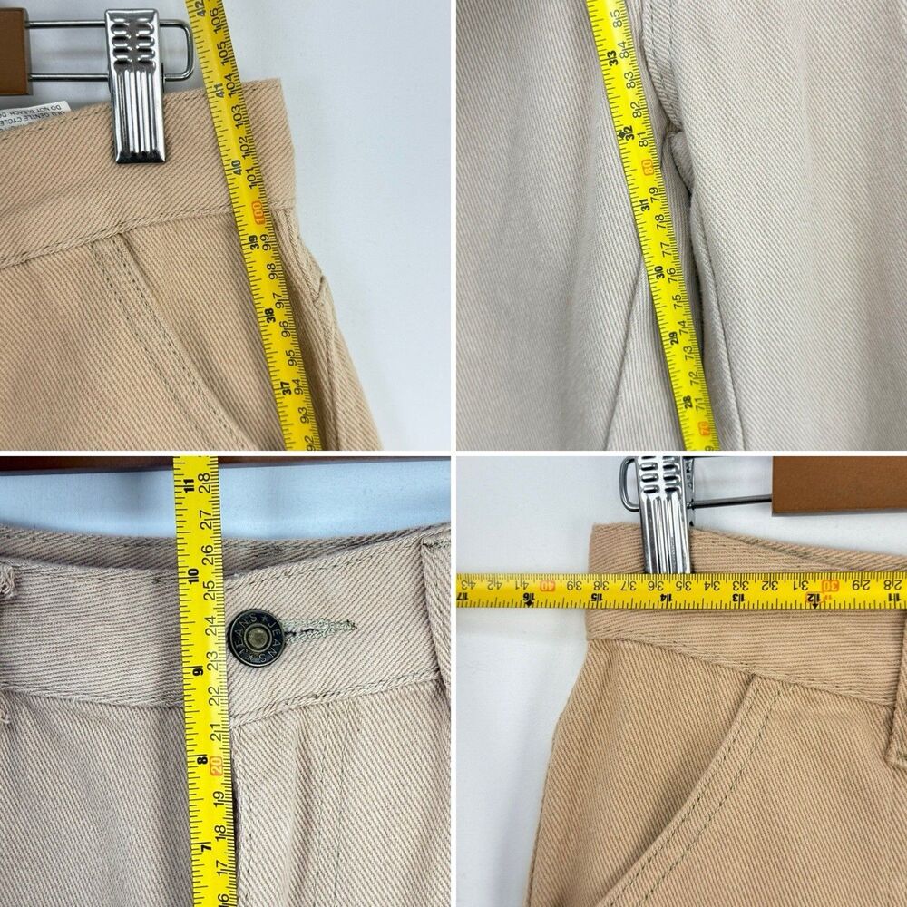 Women's Wide Leg Cargo Jeans Size 4 Relaxed Fit Denim Beige - Picture 11 of 16